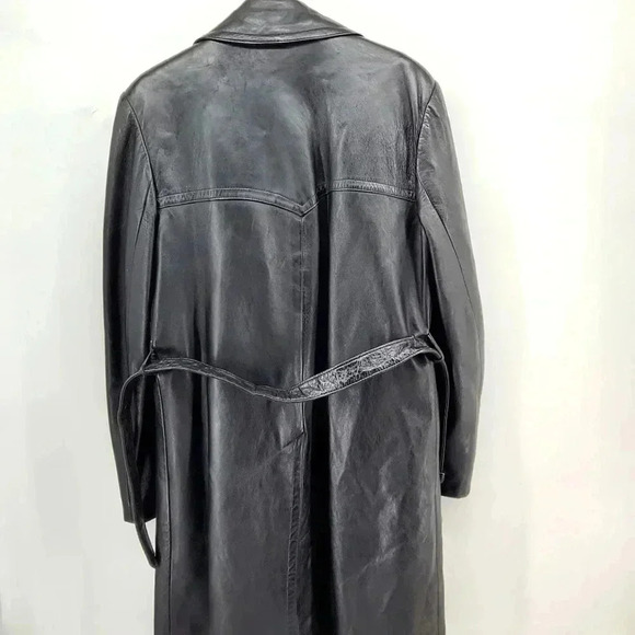 HUDSON BAY COMPANY VINTAGE LEATHER TRENCH - Picture 3 of 8